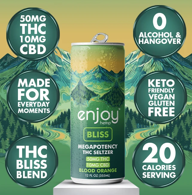 50mg THC + 10mg CBD Bliss Seltzer | Blood Orange