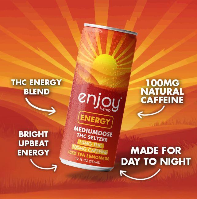 10mg THC + 100mg Caffeine Energy Seltzer | Iced Tea Lemonade