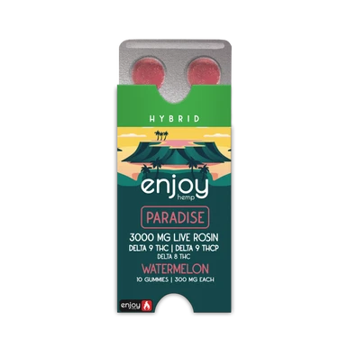 3000 mg THCP Gummies - Hybrid-Infused Watermelon for Paradise - 300 mg per pc | 10 Gummies