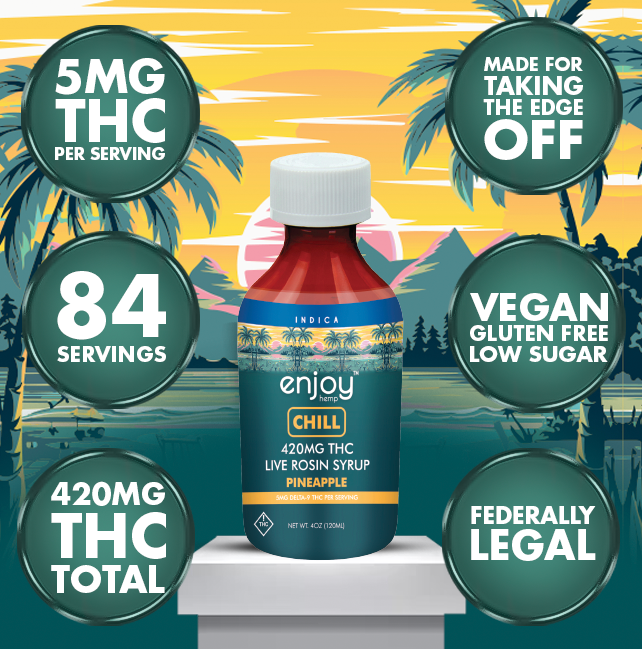 Chill Delta 9 THC Live Rosin Syrup 420mg - Pineapple Indica