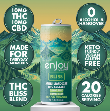 10mg THC + 10mg CBD Bliss Seltzer | Blood Orange