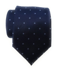 Labiyeur Men's Necktie: Fully Lined Woven Jacquard Slim Neck Tie Navy Blue Starry
