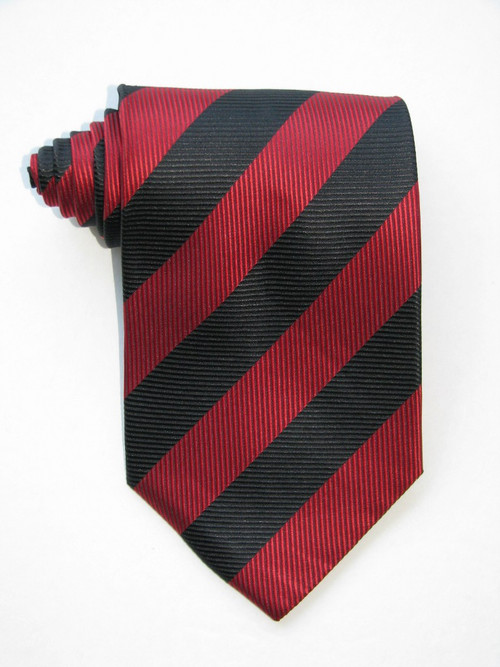 Red and Black Bands Tie - Labiyeur