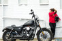 Finn Moto Ladies Black Jeans with Pink Motorcycle Hoodie