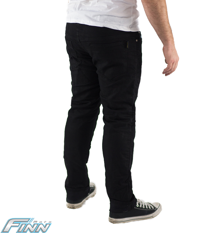 Men's Slim Fit Black Motorcycle Protective Jeans | Finn Moto