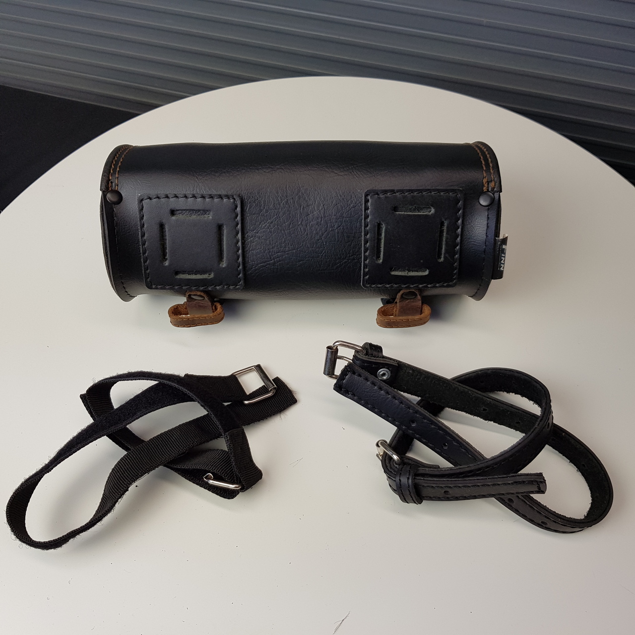 Tek Brown Strap Leather Motorcycle Tool Bag 10inch Finn moto