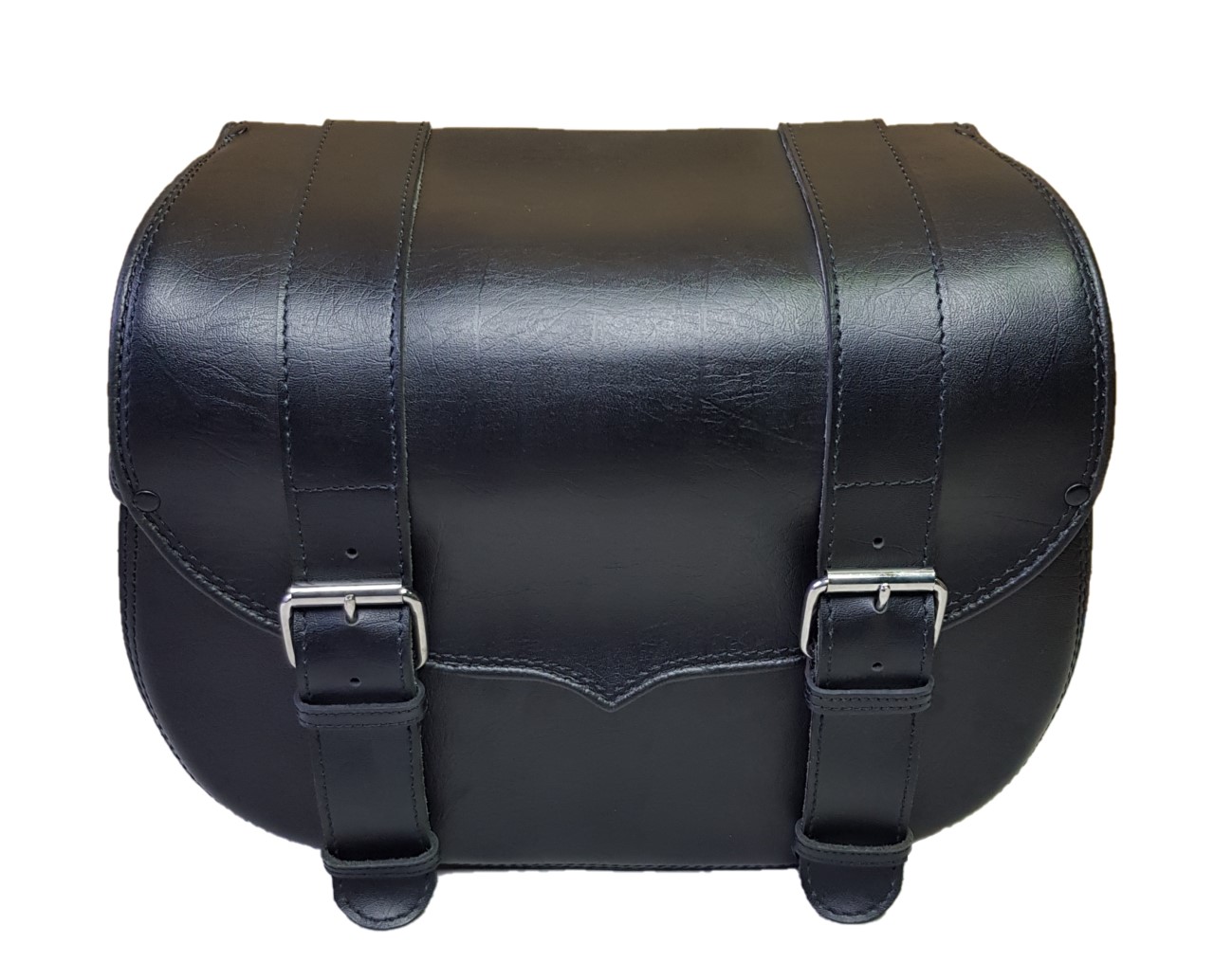 Black leather shop saddlebags