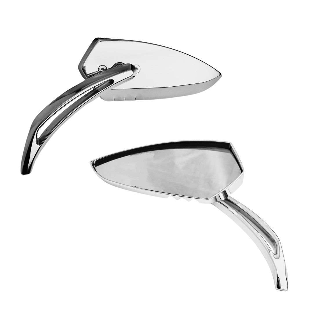 Scythe XL Chrome Billet Motorcycle Mirrors - Finn Moto