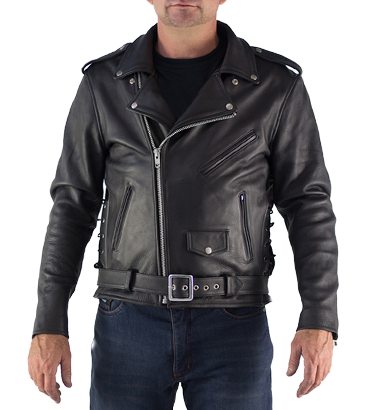 70s Mens Leather Biker Jacket/mandarin Collar/reinforced | Size 38 In ...