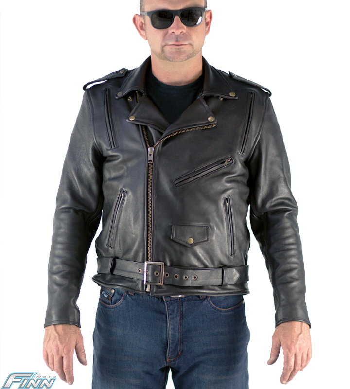 Mens Aniline Brando Leather Jacket - Main Image