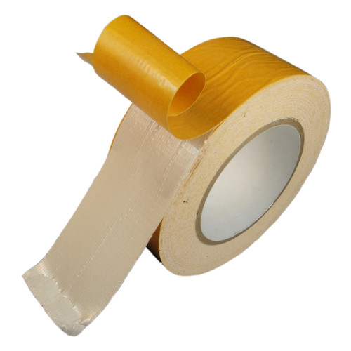 Double Coated Polyester Fabric Tape 6 Mil - White | White Synthetic Rubber Adhesive | TapeJungle.com