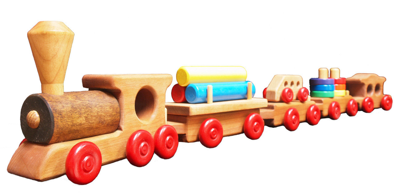 Wooden Toy Train Set