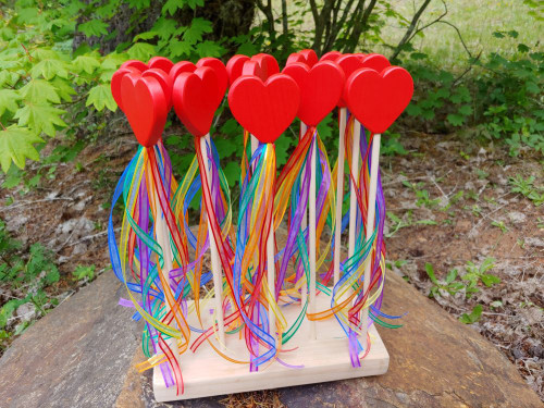 Rainbow heart wand