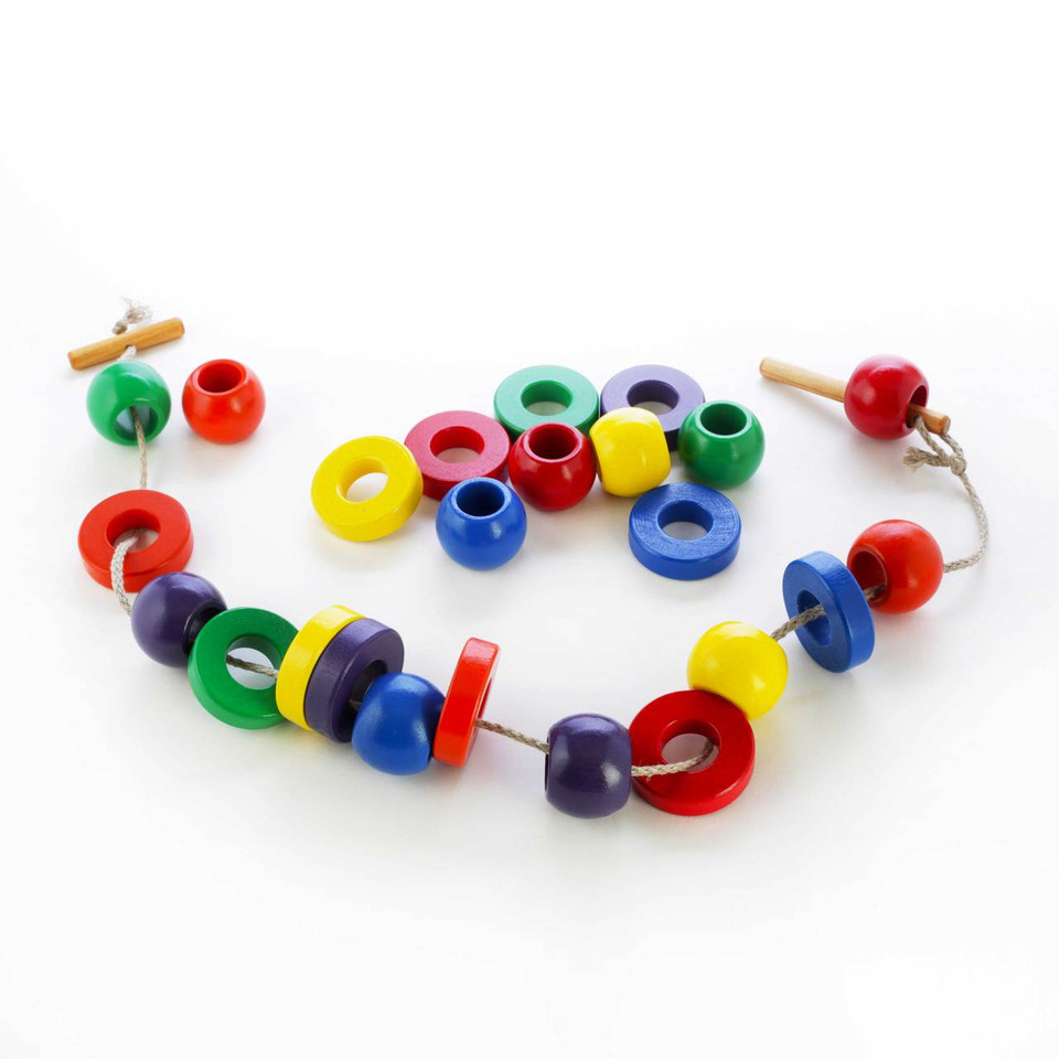 Educational Toys Wooden Threading Bead Set Papa Dons Toys