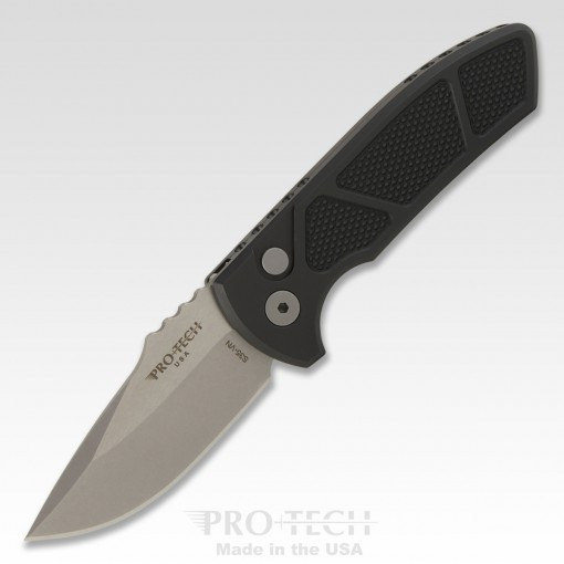 Protech SBR Short Bladed Auto Knife Rockey Black Handle S35VN Plain