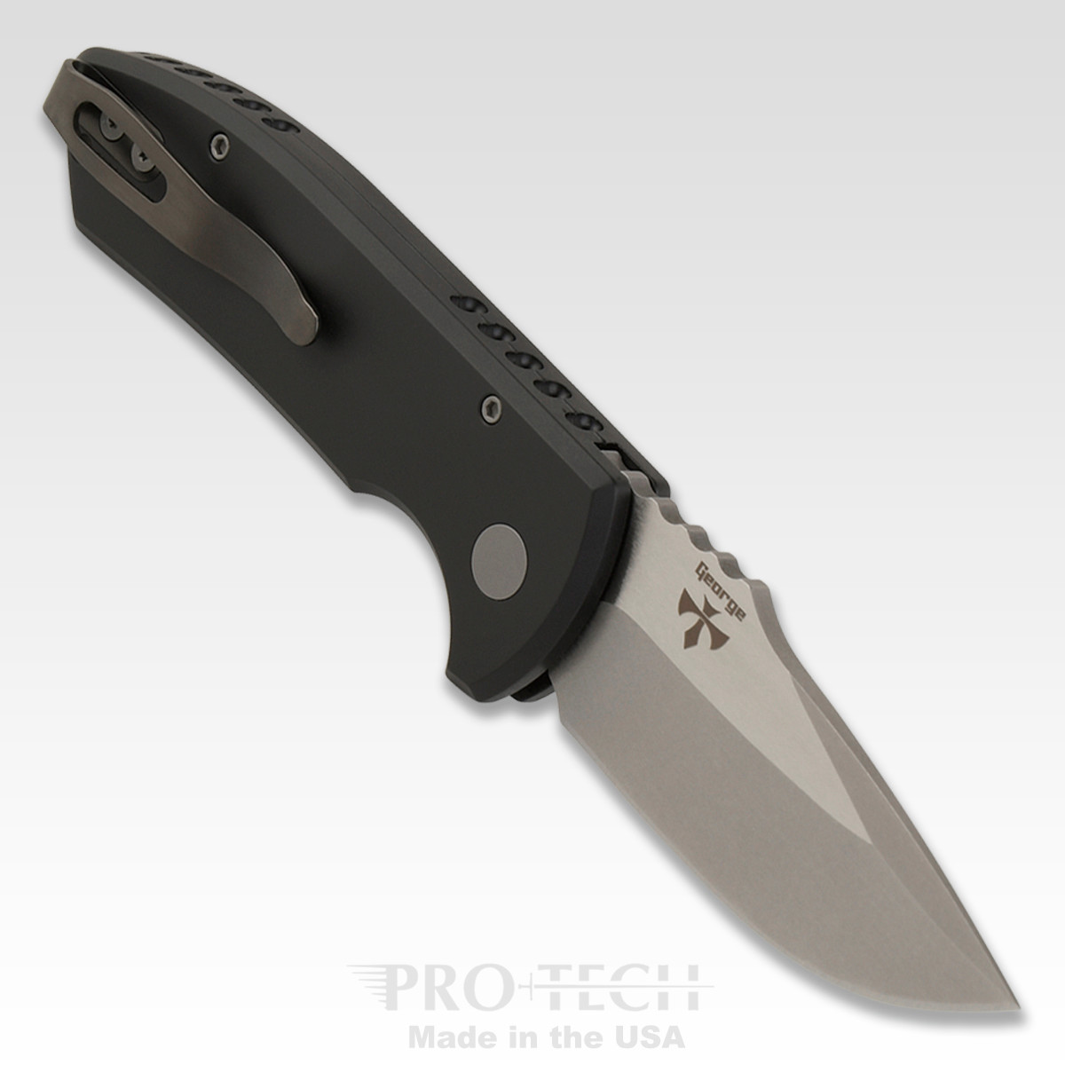 Protech SBR Short Bladed Auto Knife Rockey Black Handle S35VN Plain