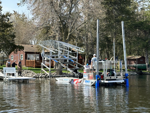 Boat lift system that was installed by us.
