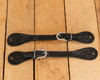 Small Floral Stamp Spur Strap - Black