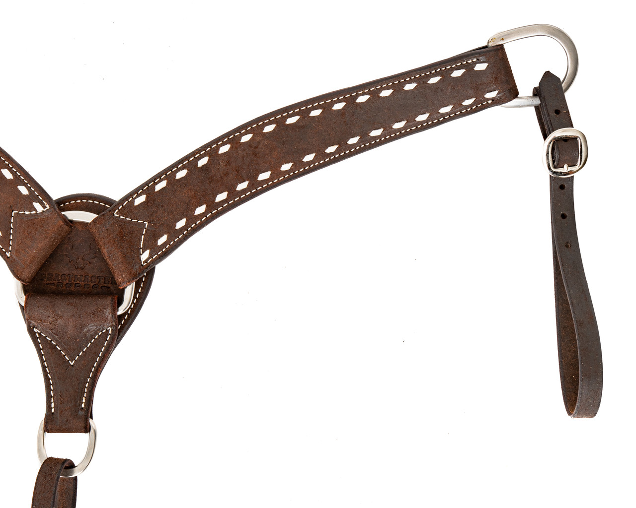 SHOWMAN Heavy Duty Leather Western Breast Collar – Medium Brown, Roping & Reining