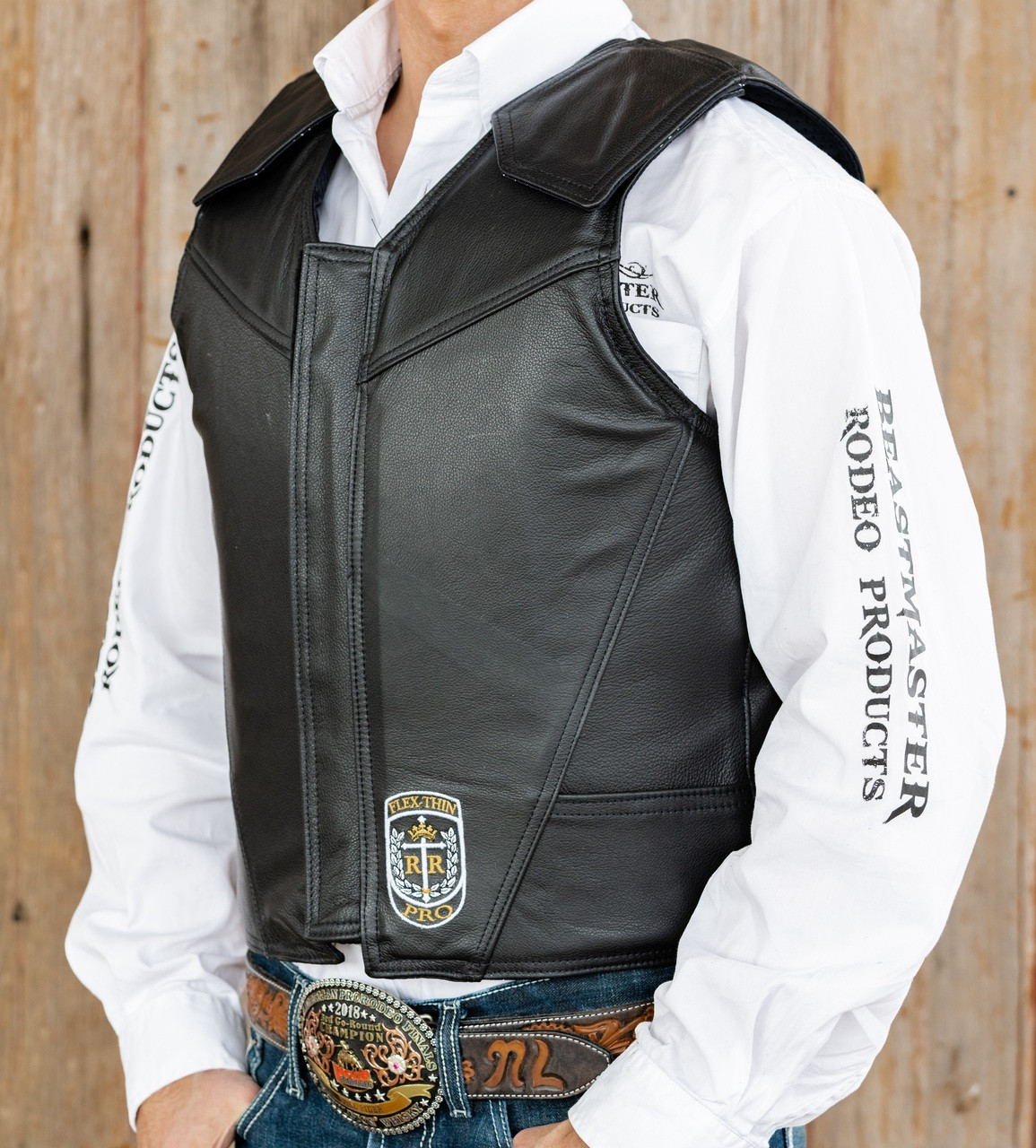 Flex Thin Pro Leather Bull Riding Vest - Beastmaster Pro Rodeo Gear