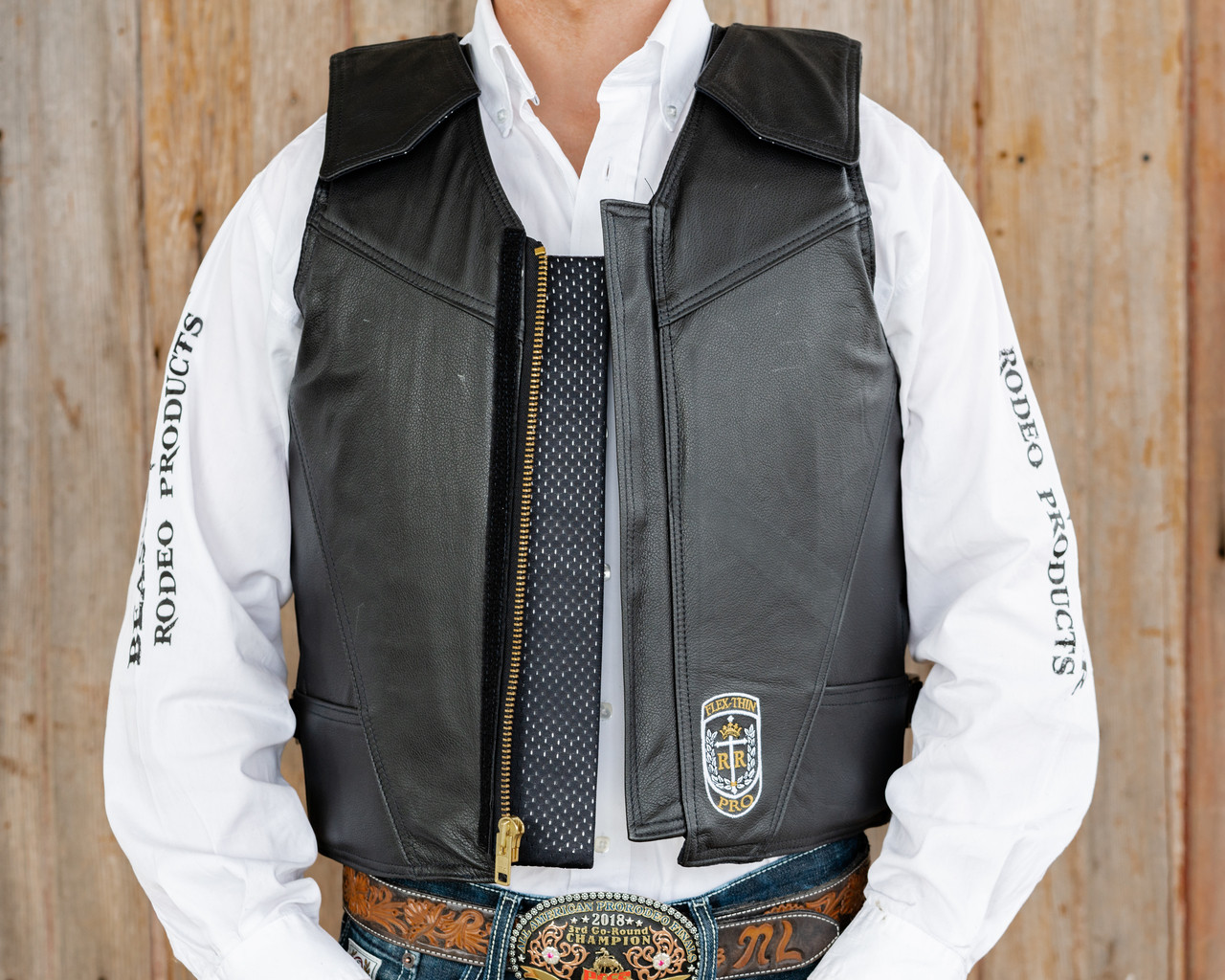 Flex Thin Pro Leather Bull Riding Vest - Beastmaster Pro Rodeo Gear