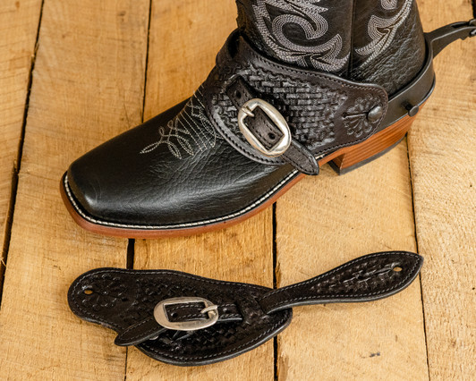 Royal King Basket Stamp Spur Strap - Black