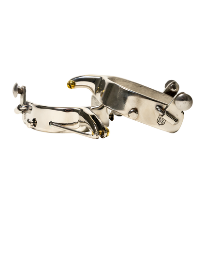Slingin Shanks Stainless Saddle Bronc Spurs w/ Rein Bar