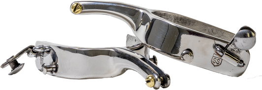 Slingin Shanks Stainless Bareback Spurs - Tear Drop