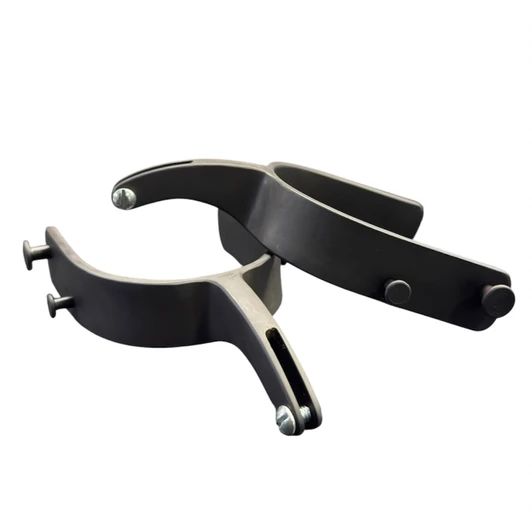 Beastmaster Bareback Spurs Drop Turned Down Shank - Gun Metal