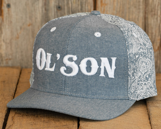 Ol' Son Light Denim Paisley Flat Bill