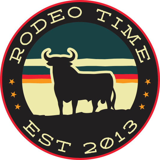 Rodeo Time Sunset Circle Decal