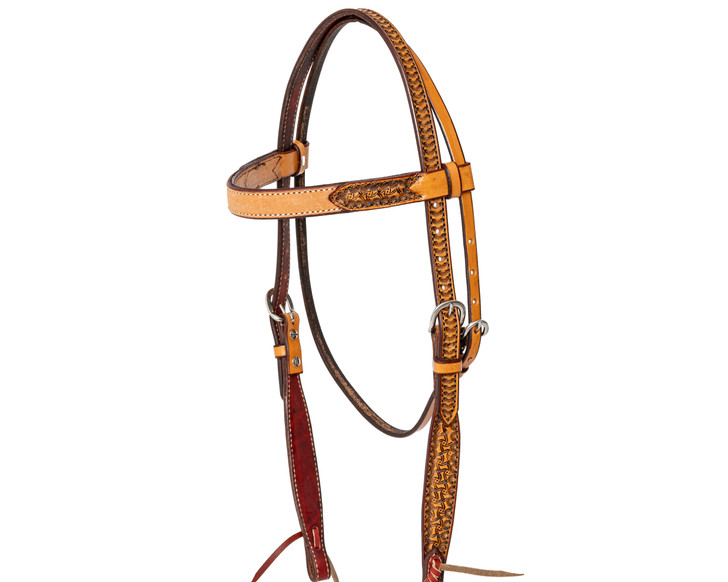 Brow Band Roughout Tooled Ends Headstall