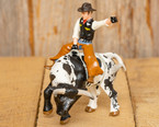 Little Buster Bucking Bull & Rider - Black & White