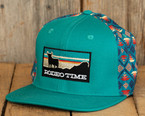 Sunset Santa Fe Black/Teal Flat Bill