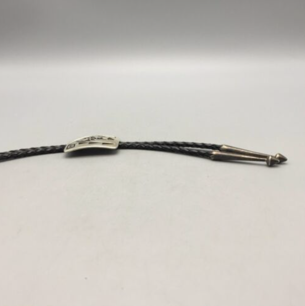 WOW!! Vintage Sterling Silver Hopi Overlay Bolo - By Bernard