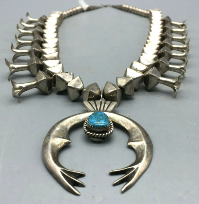A Gorgeous and Unique Squash Blossom Necklace by Leon Curley