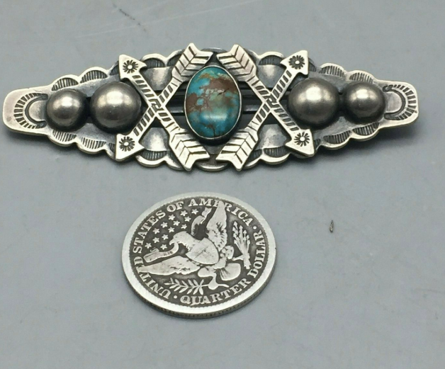 A Great Old Fred Harvey Era Pin or Brooch With Crossed Arrows Designs!