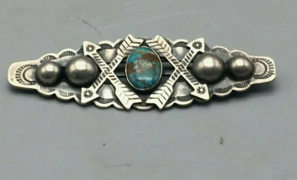 A Great Old Fred Harvey Era Pin or Brooch With Crossed Arrows Designs!