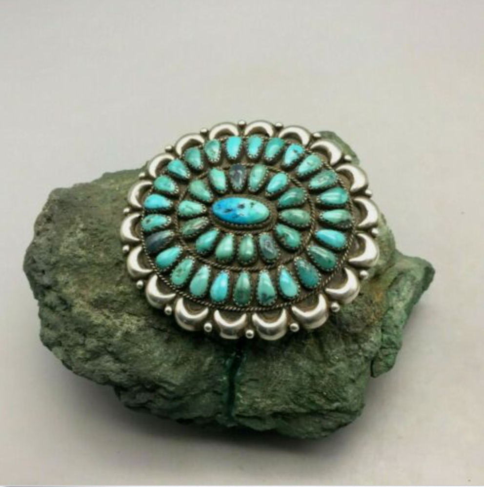 Beautiful! A Vintage Turquoise Cluster Belt Buckle!