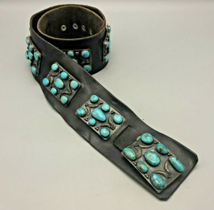 PHENOMENAL! A Black Leather Concho Belt With Gorgeous  display picture 2