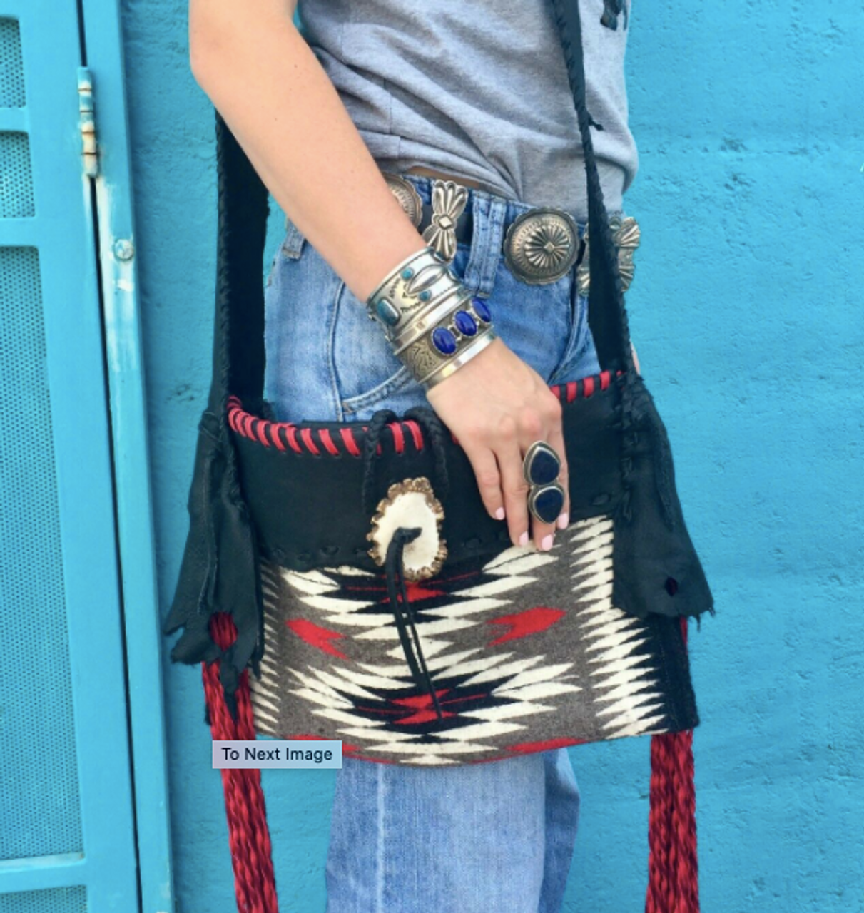 The Western Trading Post, Navajo Textile Purse - Great Leather Fringe and  Trim