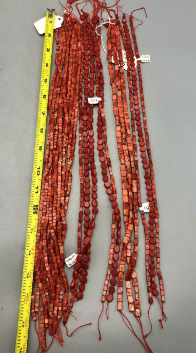22 Stands of BEAUTIFUL-BRIGHT Candy Apple Coral Bead Strands