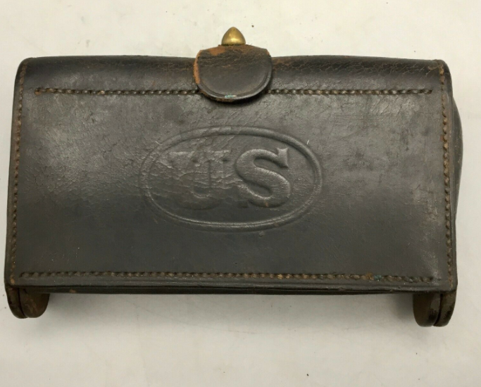 Antique US Marked McKeever Cartridge Box From the Late 1800s.