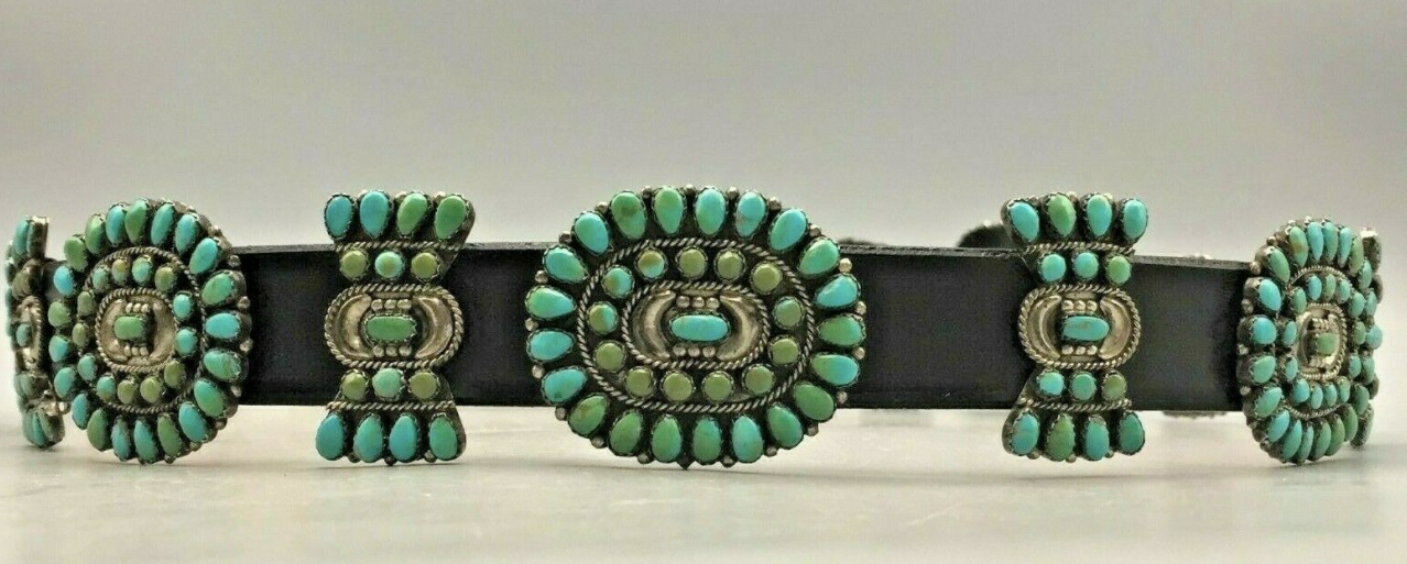 Concho 1-1/4 Lot de 4 Gravés Turquoise Tack Ceinture Sac Bijoux