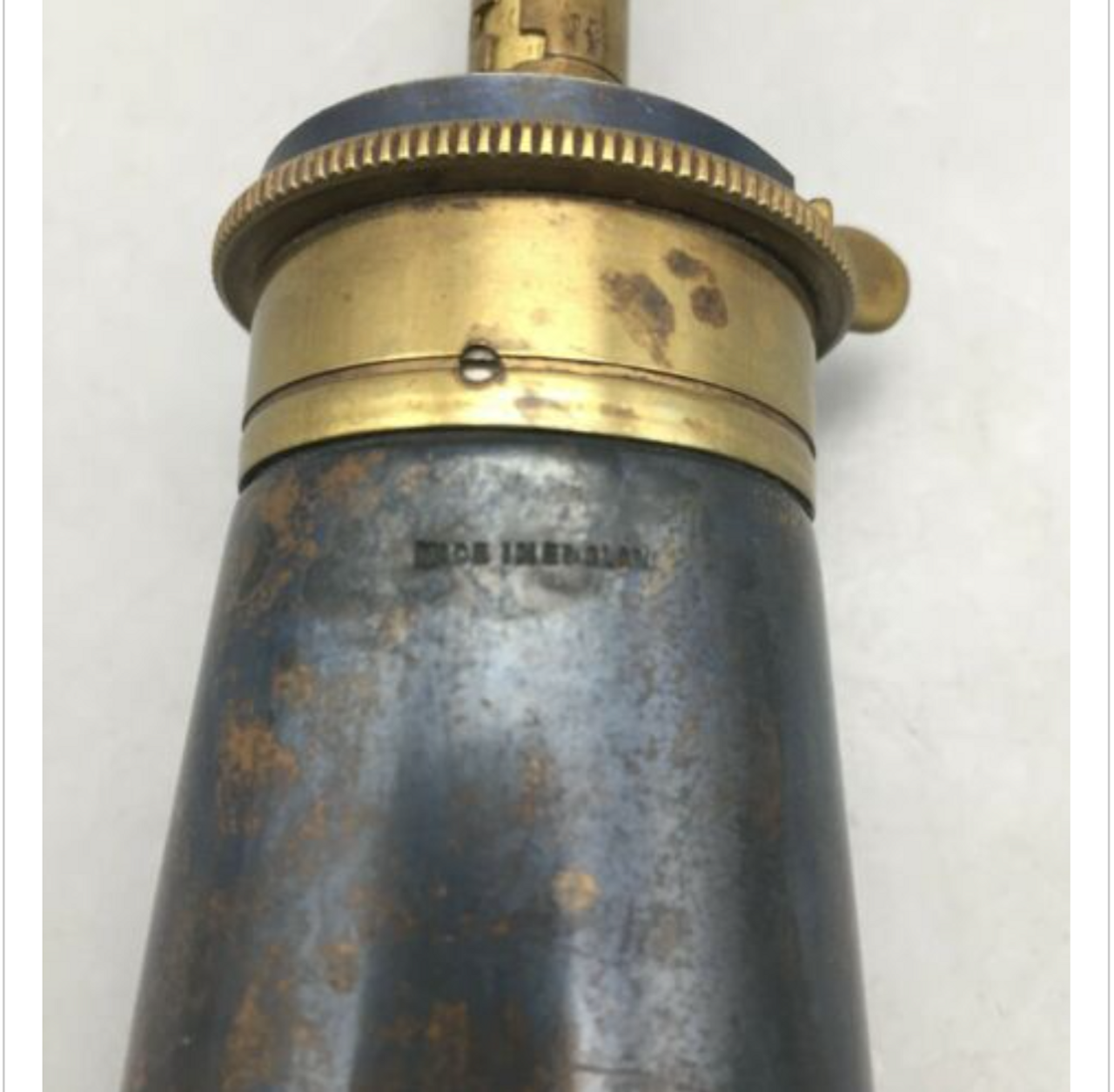 Reproduction Brass Black Powder Flask, Dixon & Sons Style