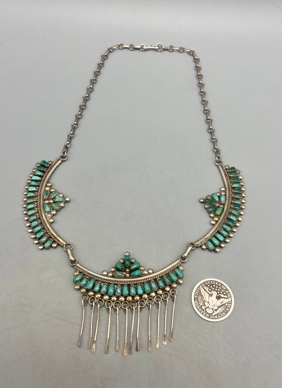 petit turquoise付き silver chain necklace Vintage Turquoise petit turquoise付き silver chain necklace Vintage Turquoise
