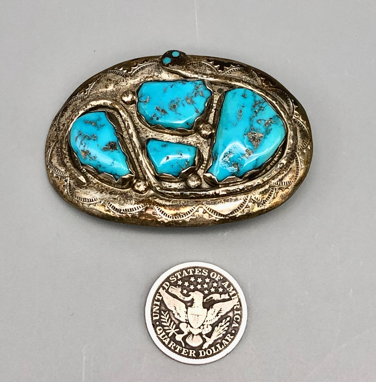 Nifty Effie Calavaza Turquoise Belt Buckle