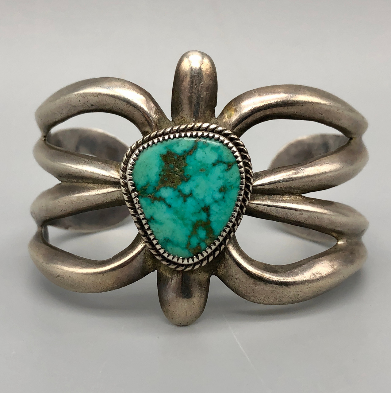 Exquisite Vintage Sterling Silver Sandcast Bracelet with