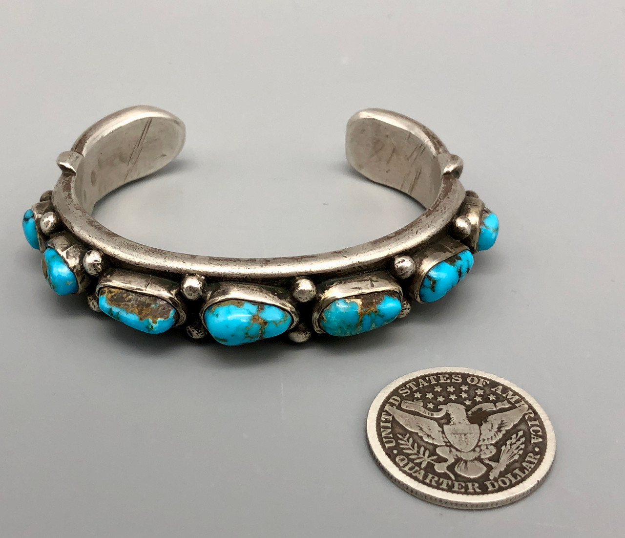 Tantalizing Turquoise and Sterling Silver Mark Chee Bracelet