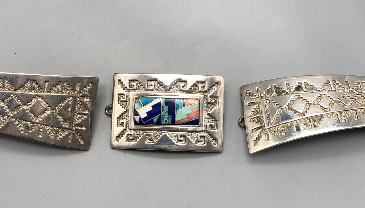 Fancy and Unique Inlay Concho Belt by Tommy Jackson display picture 2